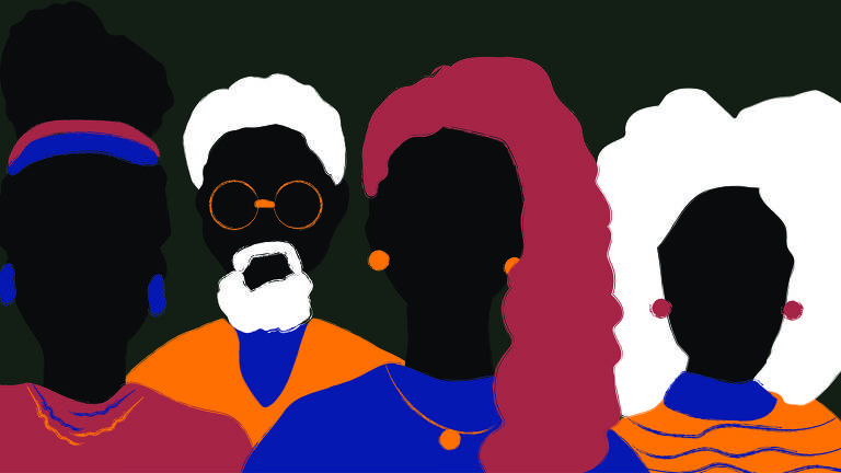 Ilustração representando pessoas negras 