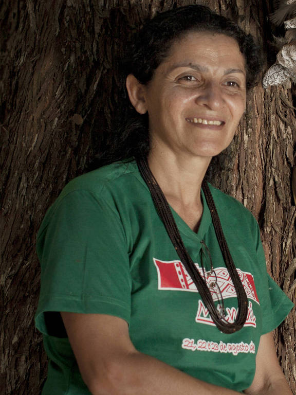 A empreendedora social Ivaneide Cardozo, mãe da paiter-suruí  Txai Suruí, em foto de 2012, quando foi finalista do Prêmio Empreendedor Social