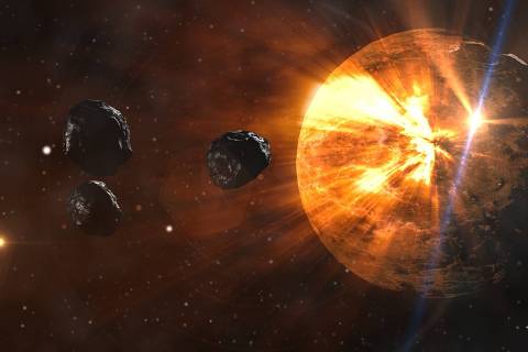 Asteroides no espaço sideral - Web Stories 