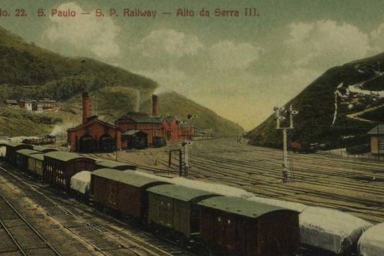 Ilustração mostra trecho se estrada de ferro