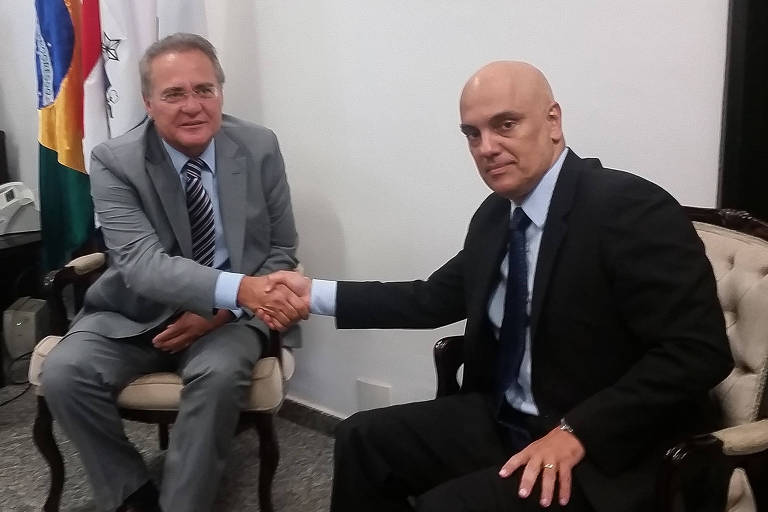 Foto é retirada de contexto para sugerir aliança entre Alexandre de Moraes e Renan Calheiros