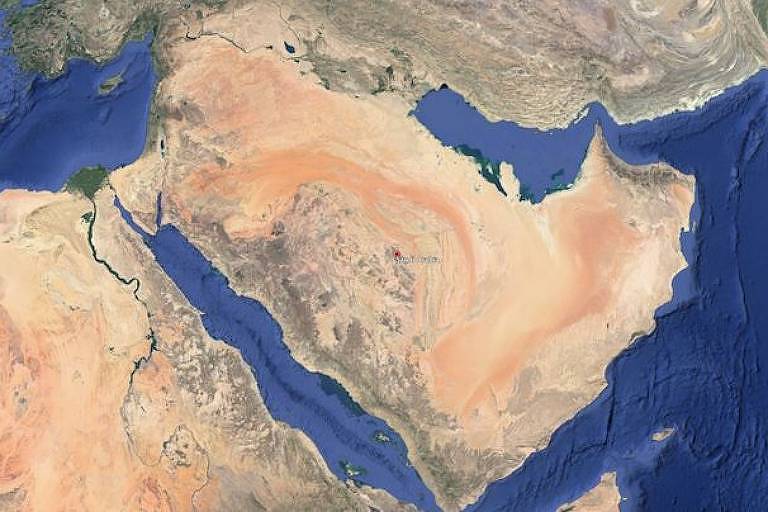 Imagem de satélite mostra  Arábia Saudita