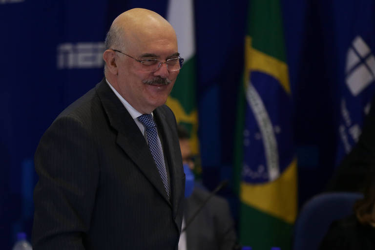 O ministro da Educação, Milton Ribeiro, durante evento na sede do Inep, em Brasília 