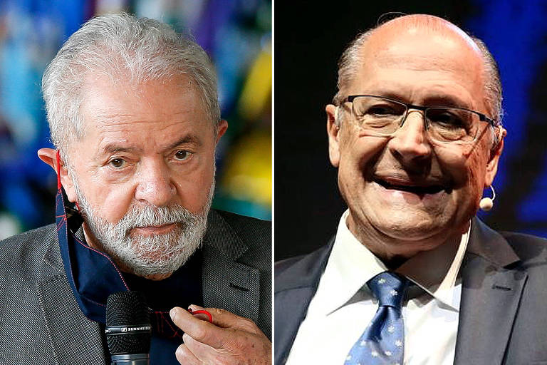 Na montagem, o ex-presidente Lula e o ex-governador Geraldo Alckmin 