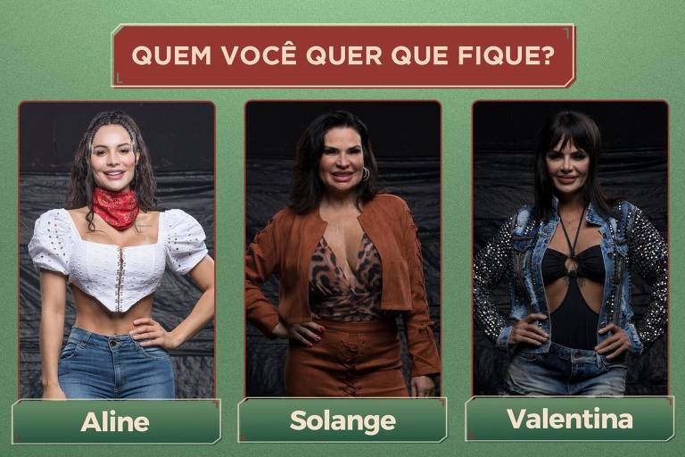 Aline Mineiro, Solange Gomes e Valentina Francavilla estão na roça