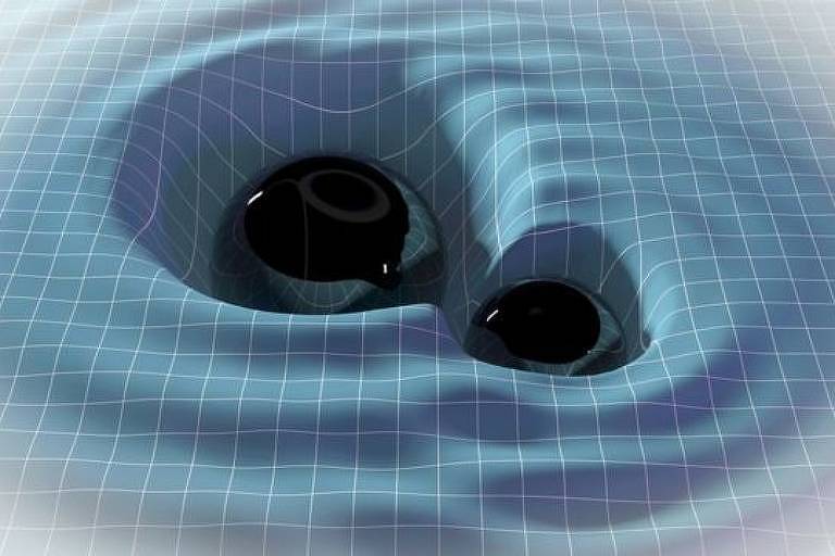 Imagem ilustrativa mostra duas circunferências distorcendo uma superfície plana