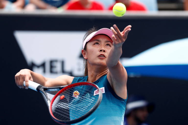 A tenista chinesa Peng Shuai durante partida no Aberto da Austrália