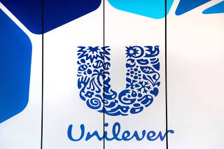 FILE PHOTO: The logo of Unilever is seen in Rotterdam