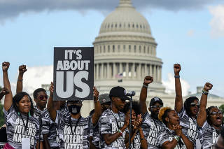 Voting rights activists protest in Washington, June 26, 2021. (Kenny Holston/The New York Times)