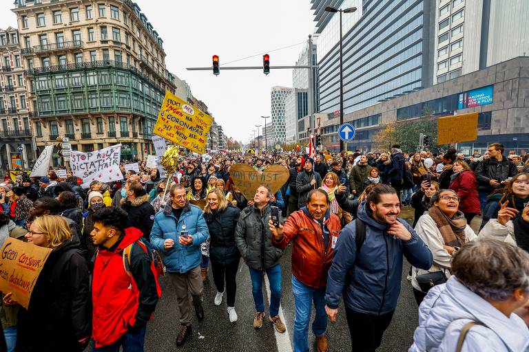 Protestos contra medidas anti-Covid na Europa