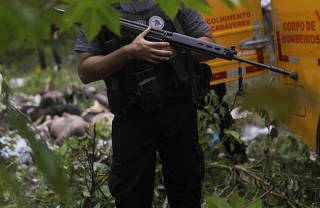 Dead bodies found in a forest after a police operation in Salgueiro slums complex in Sao Goncalo near Rio de Janeiro