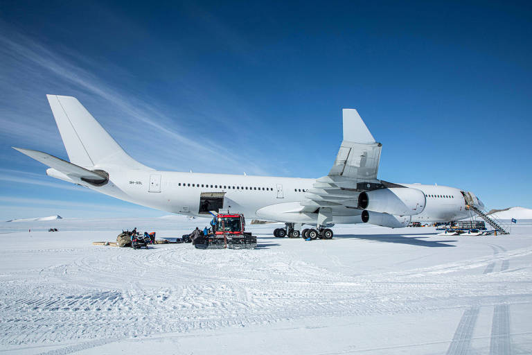 Empresa faz voo com avião comercial Airbus A340 para a Antártida pela 1ª vez