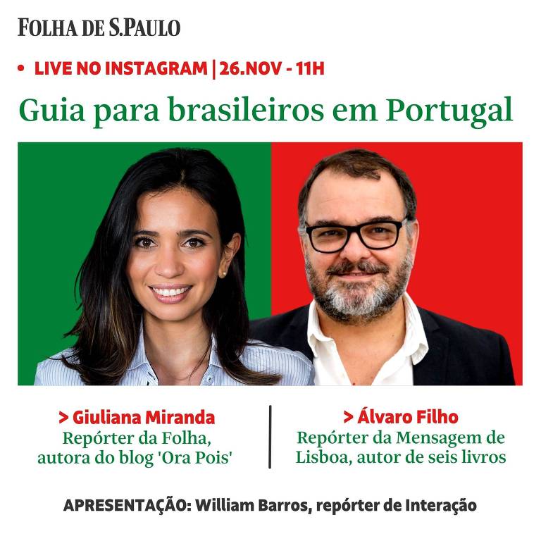 Live da Folha dará dicas para brasileiros que querem morar em Portugal