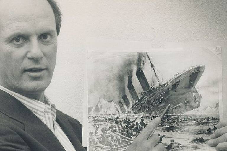 O oceanógrafo Robert Ballard localizou o naufrágio do Titanic a 4.000 metros de profundidade