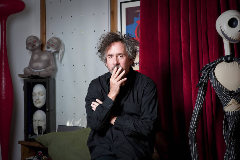 Retrato do cineasta Tim Burton feito em 2012