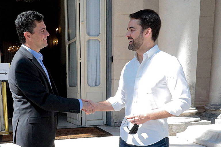 Neste sábado (4), Sergio Moro visita o governador do Rio Grande do Sul, Eduardo Leite, no Palácio Piratini, em Porto Alegre
