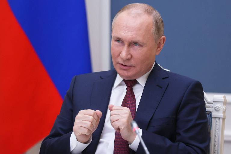 O presidente da Rússia, Vladimir Putin, durante evento em Moscou