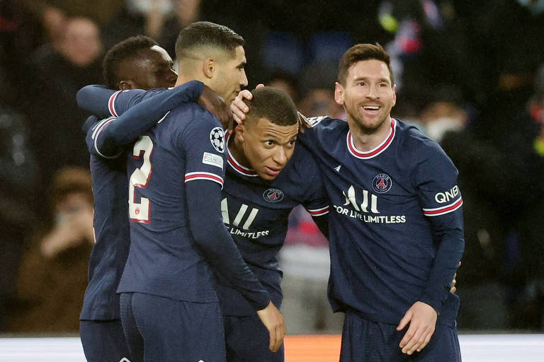 Sem Neymar, Mbappé e Messi comandam goleada do PSG na Champions