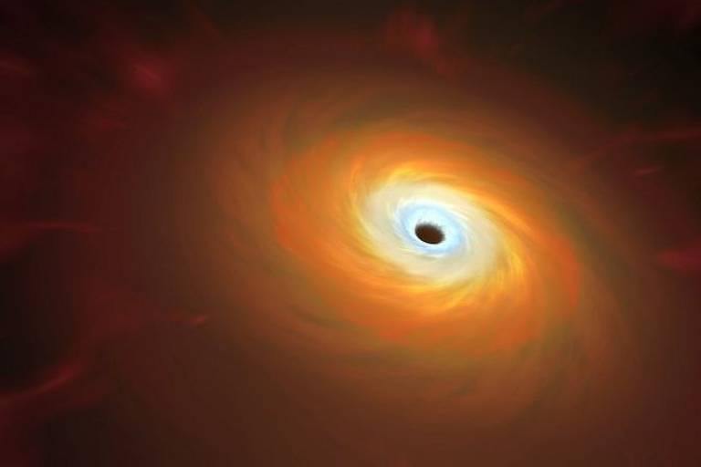 Ilustração mostra buraco negro