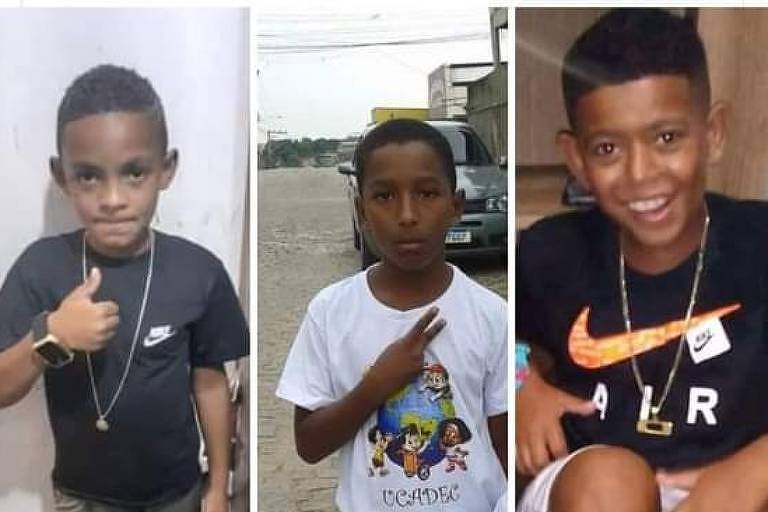 Lucas, Alexandre e Fernando, os três meninos desaparecidos em Belford Roxo (RJ) ao final de dezembro