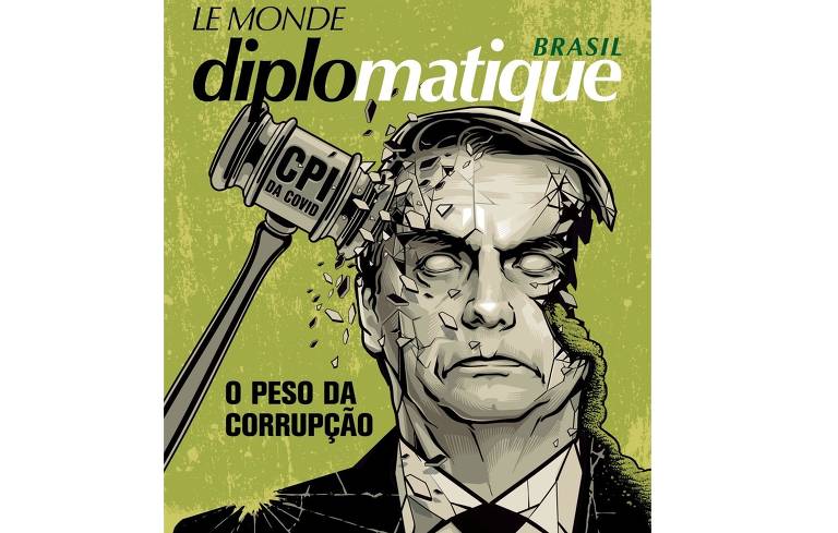 Bolsonaro na capa da versão brasileira do jornal francês Le Monde Diplomatique, em agosto de 2021