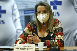 A secretária extraordinária de enfrentamento à Covid-19, Rosana Leite de Melo, durante o lançamento da campanha Mega Vacinação.