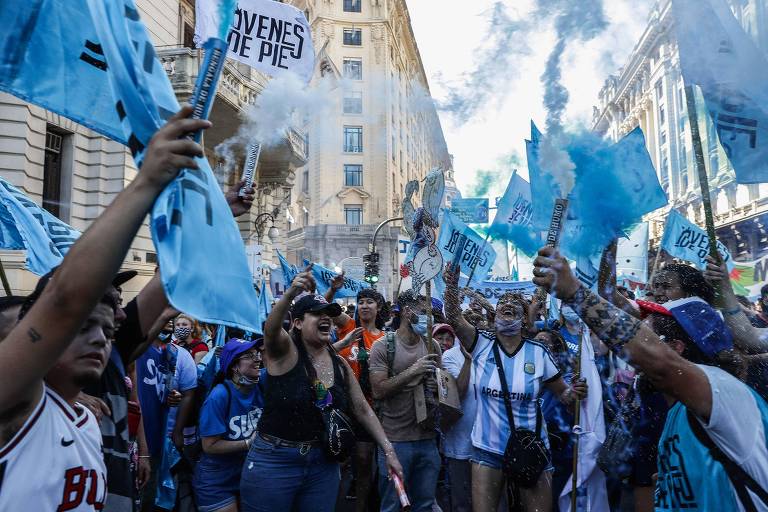 Argentinos protestam contra o FMI 