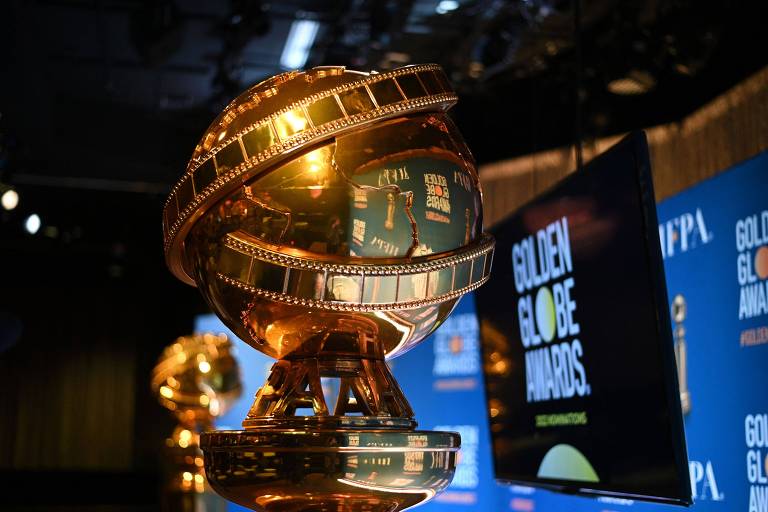 Detalhe do troféu do Globo de Ouro, durante anúncio dos indicados da premiação em dezembro