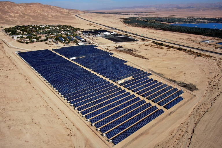 Empresa israelense usa ar e água para armazenar energia solar para a noite; veja fotos