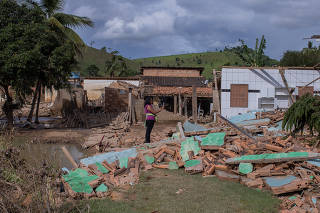 Estragos causados pelas chuvas em Nova Alegria, no sul da Bahia