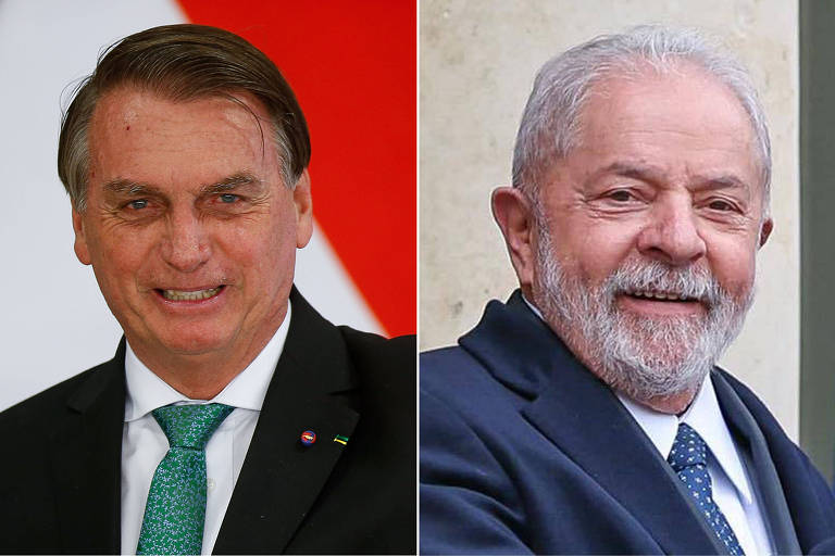 O presidente Jair Bolsonaro e o ex-presidente brasileiro Luiz Inácio Lula da Silva