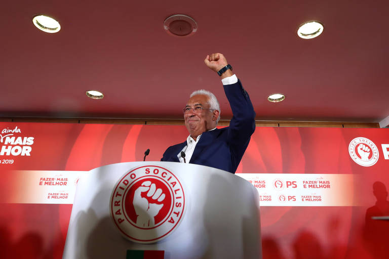 António Costa comemora resultado das eleições de 2019 em Portugal