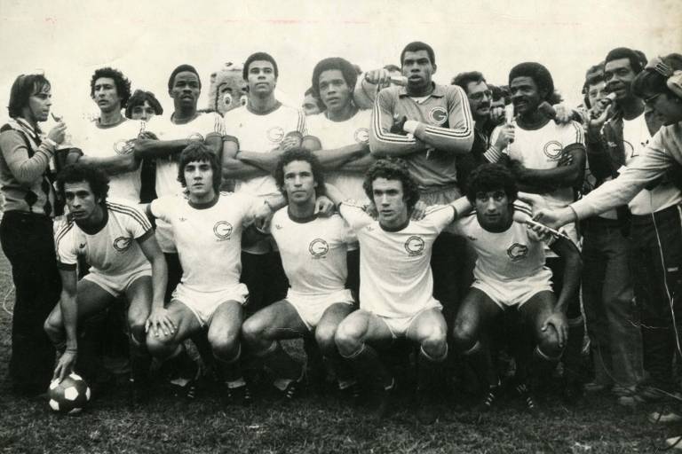 Jogadores do Guarani posam para foto antes do jogo contra o Palmeiras pela final do Campeonato Brasileiro de 1978, edição em que o time de Campinas foi campeão; em 2022, o Guarani disputará a Série B