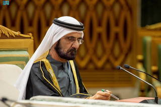 Ruler of Dubai, United Arab Emirates Vice President and Prime Minister Mohammed bin Rashid Al Maktoum attends the Gulf Summit in Riyadh