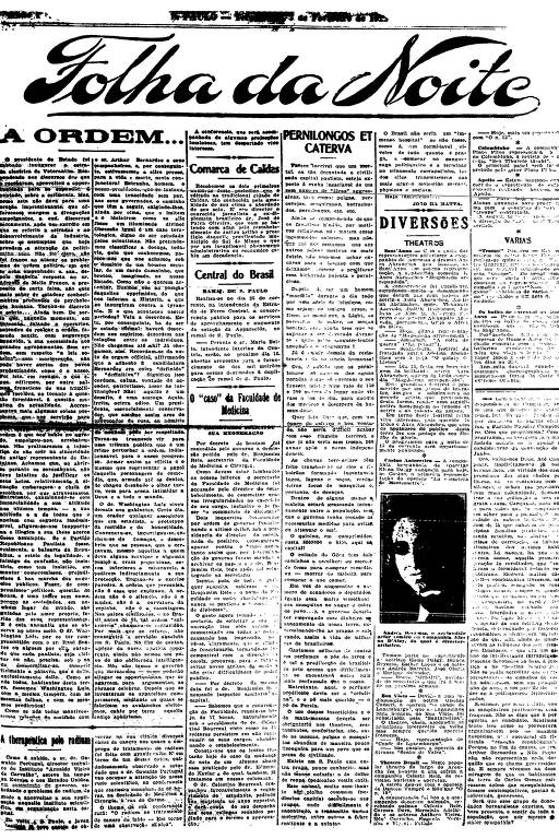 Primeira Página da Folha de 7 de fevereiro de 1922