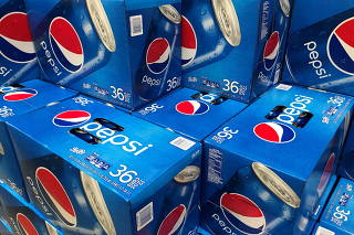 FILE PHOTO: Cases of Pepsi are shown for sale at a store in Carlsbad