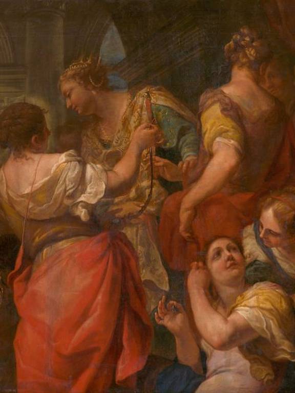Pintura de Aquiles e as filhas