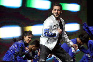 Bollywood star Salman Khan performs during Riyadh Season