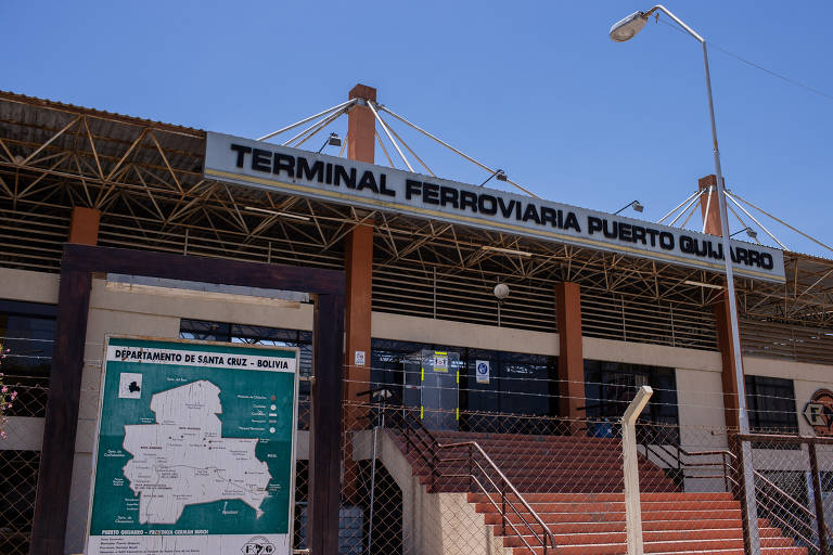 Estação de trem de Puerto Quijarro, na Bolívia, que liga a cidade a Santa Cruz de la Sierra