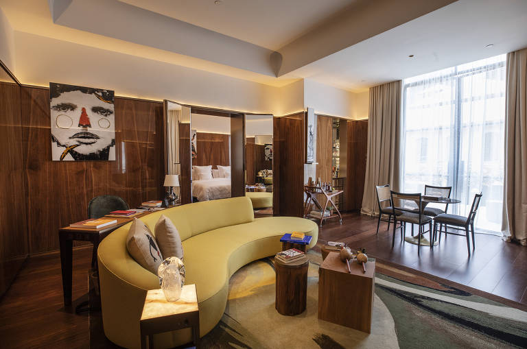 A suíte Matarazzo, onde no passado foi uma sala de parto da antiga maternidade Condessa Filomena Matarazzo.