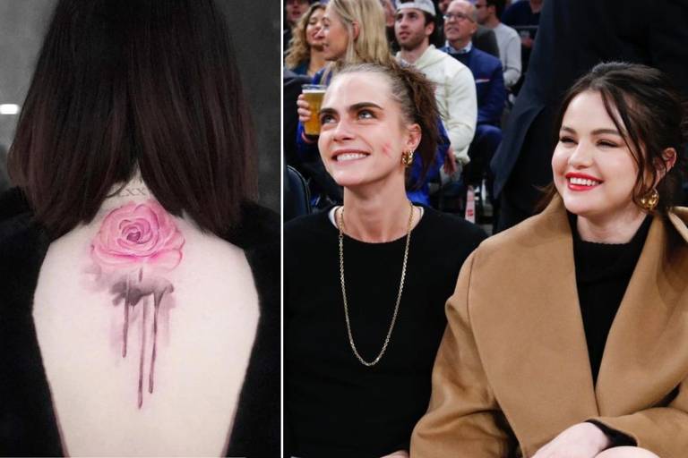 Selena Gomez e Cara Delevingne fazem tatuagens juntas: 'Combinando'