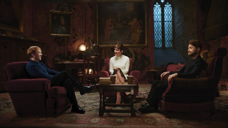 Emma Watson, Rupert Grint e Daniel Radcliffe se reúnem em cena do especial da HBO Max