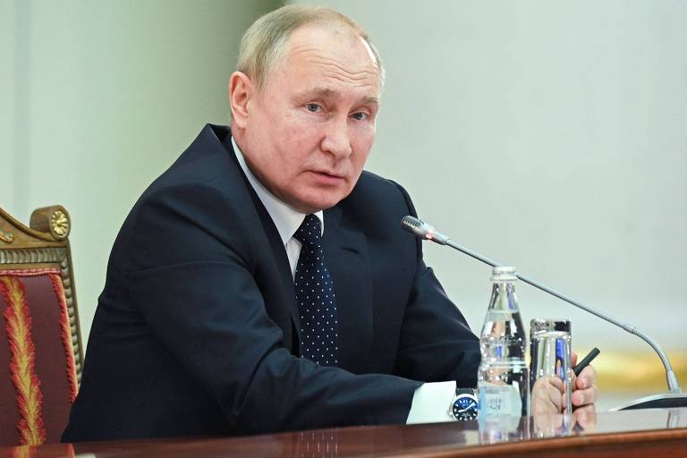 O presidente da Rússia, Vladimir Putin, na cúpula anual da Comunidade dos Estados Independentes, que engloba repúblicas que pertenciam à antiga União Soviética