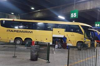 Ônibus da Itapemirim no terminal rodoviário do Tietê