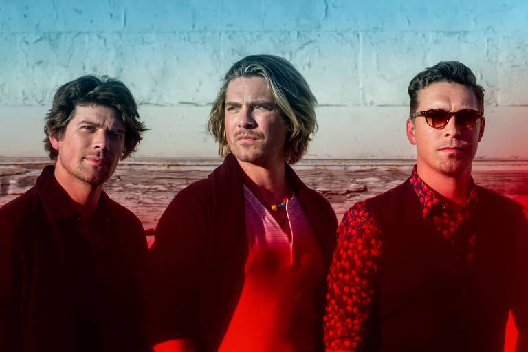 Trio Hanson, formado pelos irmãos Zachary Walker, Taylor e Clarke Isaac