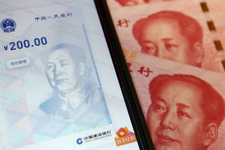 FILE PHOTO: Illustration picture of the app for China's digital currency