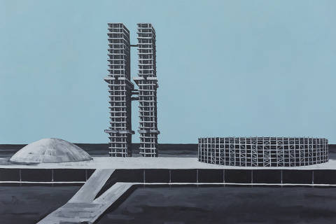 Pintura de Evandro Prado, que retrata Brasília