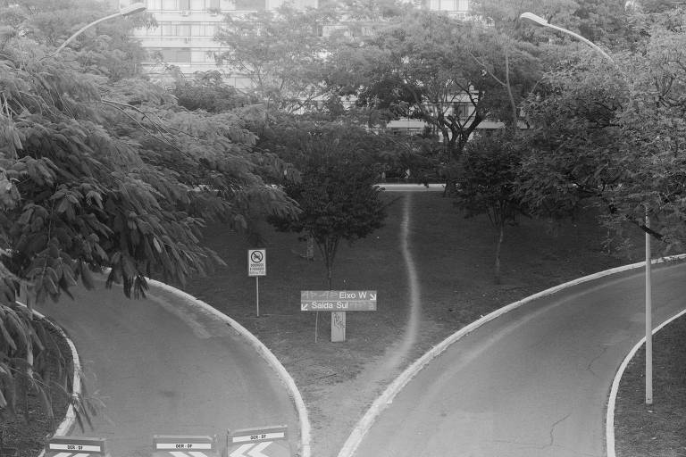 Fotógrafo registra os caminhos que os pedestres criam em Brasília em desobediência o Plano Piloto