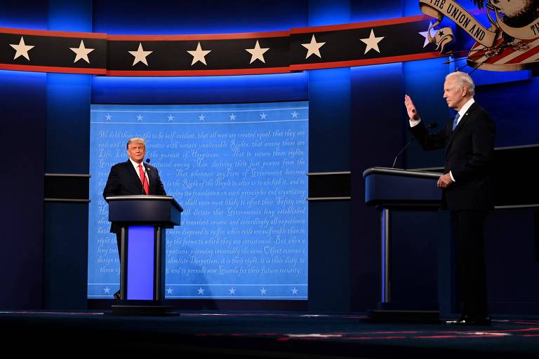 Debate realizado entre o então presidente Donald Trump e o candidato democrata à Presidência, Joe Biden