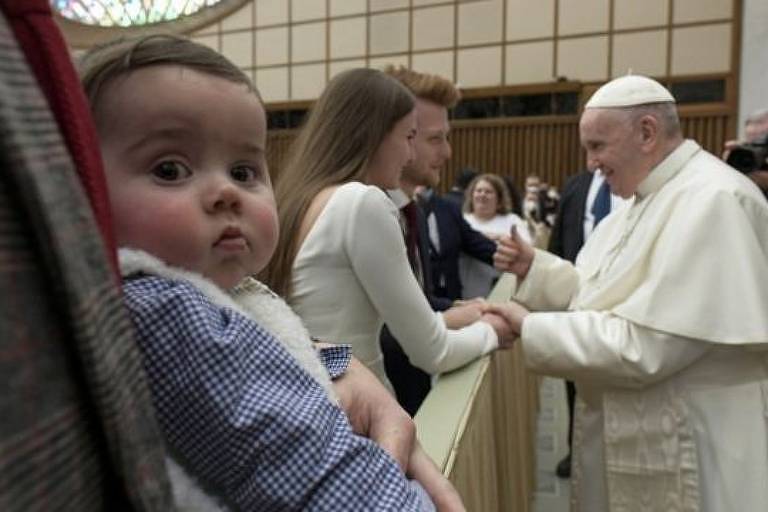 Foto de 5 de janeiro, quando o papa Francisco falou de um 'determinado egoísmo' dos casais que não têm filhos